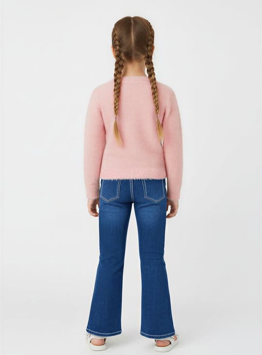 Girls Fuzzy Knit Sweater