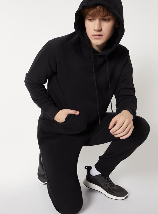 Men Knit Fleece Hooded Sweatshirt