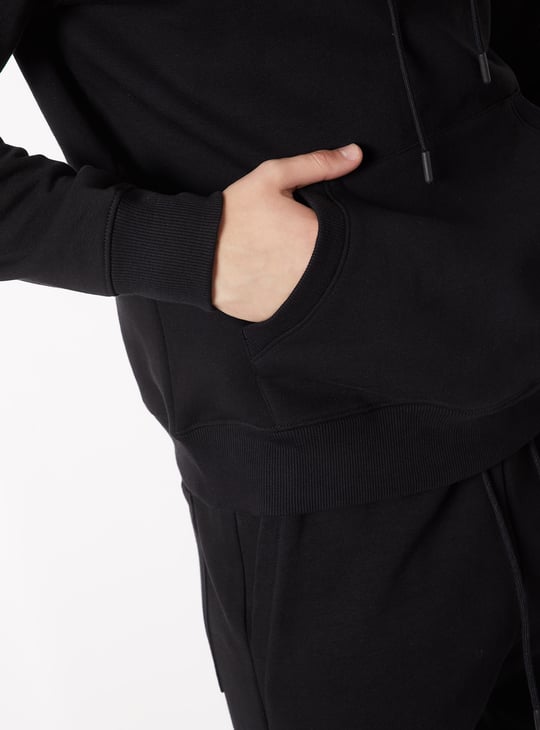 Men Knit Fleece Hooded Sweatshirt