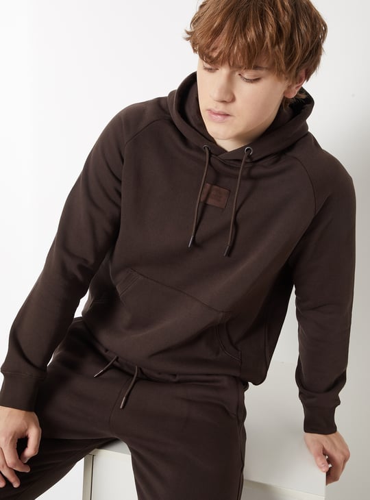 Men Knit Fleece Hooded Sweatshirt
