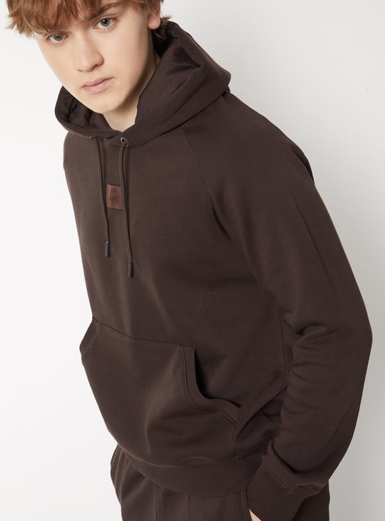Men Knit Fleece Hooded Sweatshirt