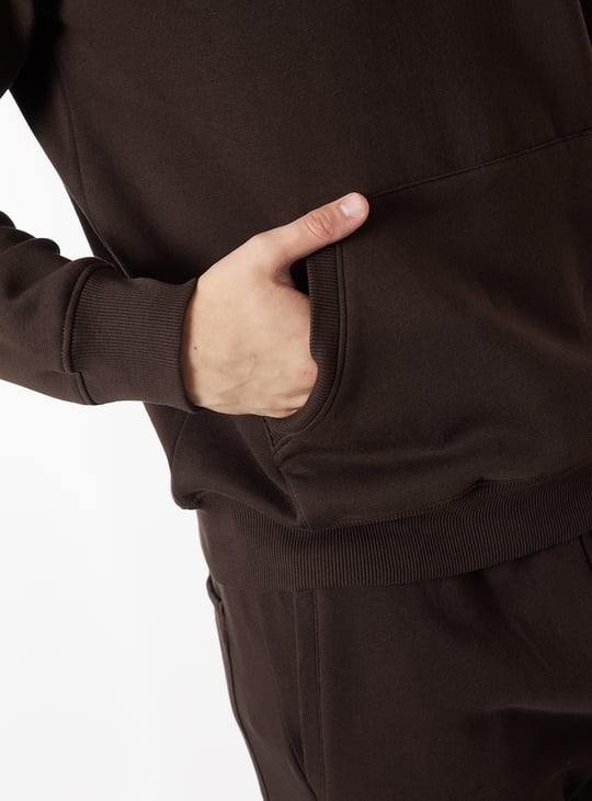 Men Knit Fleece Hooded Sweatshirt