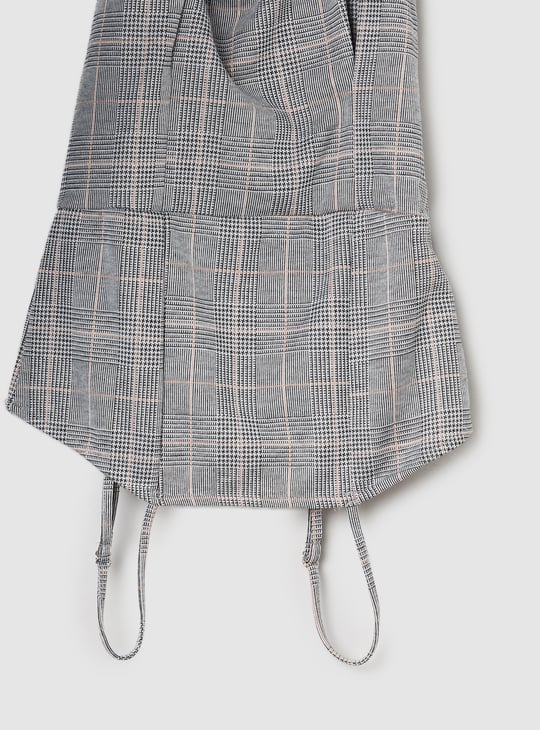 Girls Checked Pinafore Dress with T-shirt