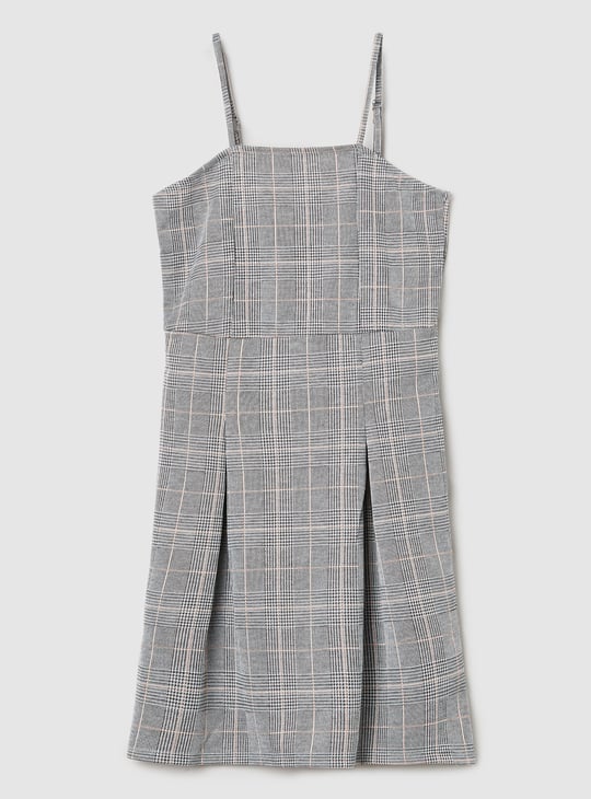 Girls Checked Pinafore Dress with T-shirt