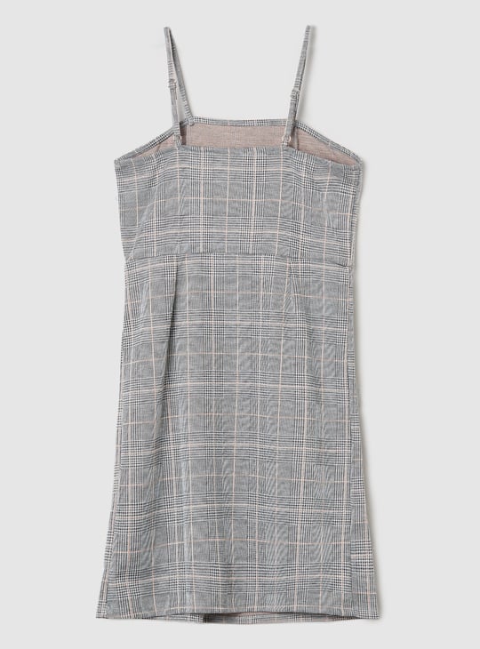 Girls Checked Pinafore Dress with T-shirt