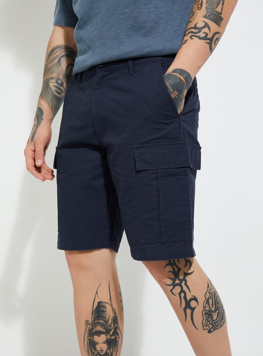 URB_N Men Textured Cargo Shorts