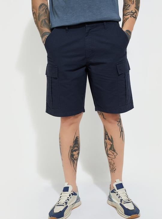 URB_N Men Textured Cargo Shorts