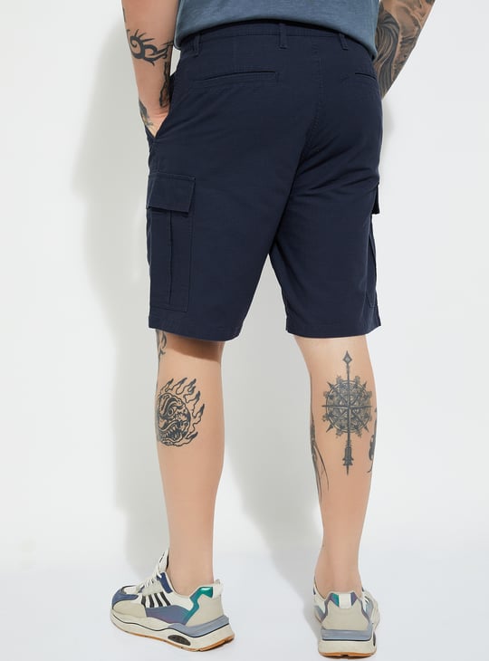 URB_N Men Textured Cargo Shorts