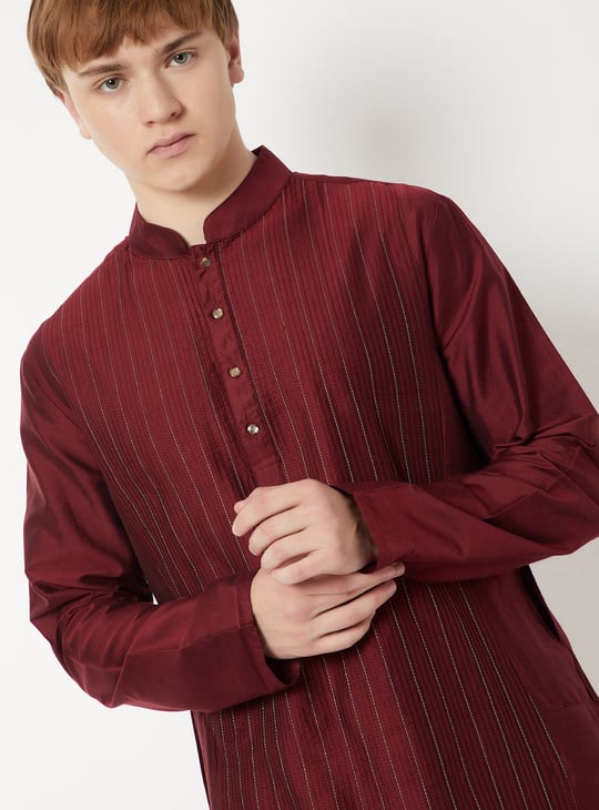 Men Striped Straight Long Kurta