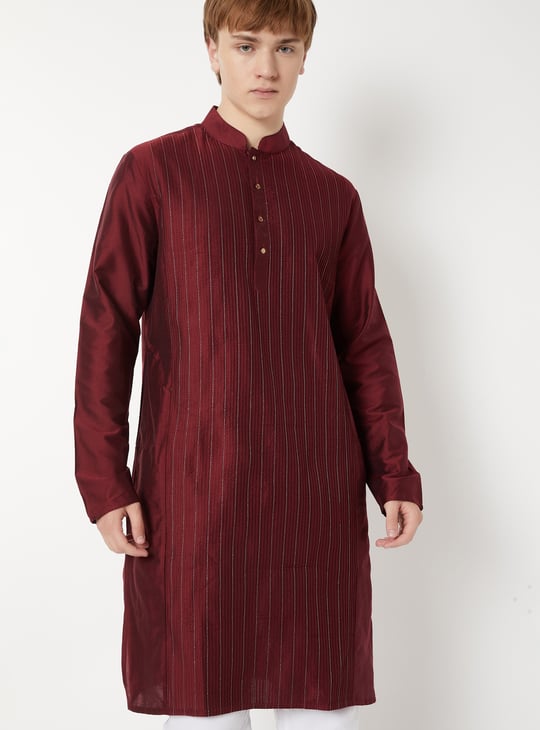 Men Striped Straight Long Kurta