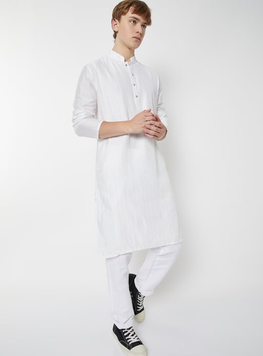 Men Striped Straight Long Kurta