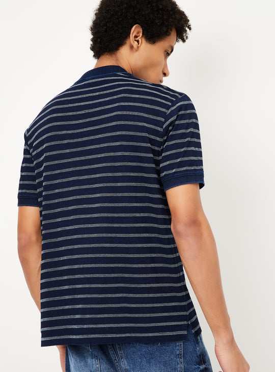 Men Striped Polo T-shirt