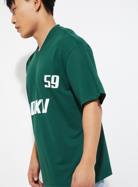 URB_N Men Goku Print Oversized T-shirt