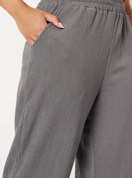 Women Textured Comfort Fit Trousers