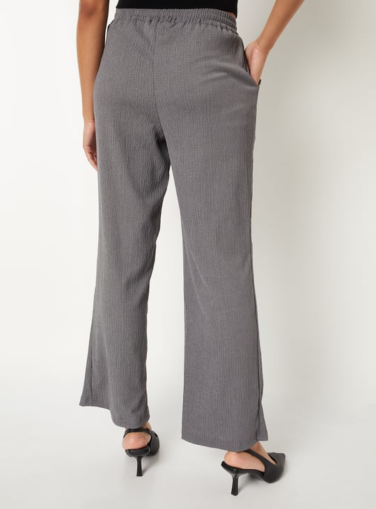 Women Textured Comfort Fit Trousers