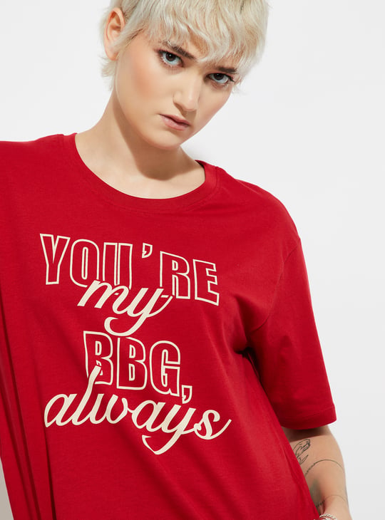 URB_N Women Printed Relaxed Fit T-shirt