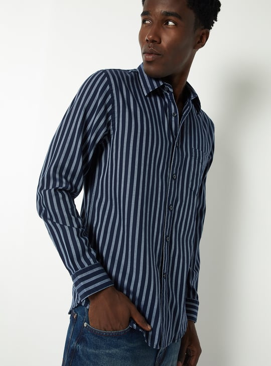 Men Striped Slim Fit Shirt