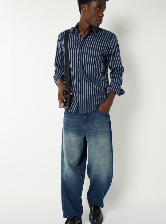 Men Striped Slim Fit Shirt