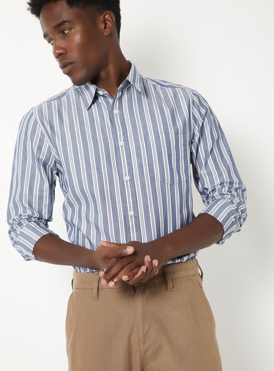 Men Striped Slim Fit Shirt