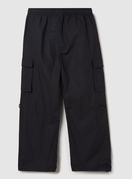 Boys Solid Cargo Parachute Trousers