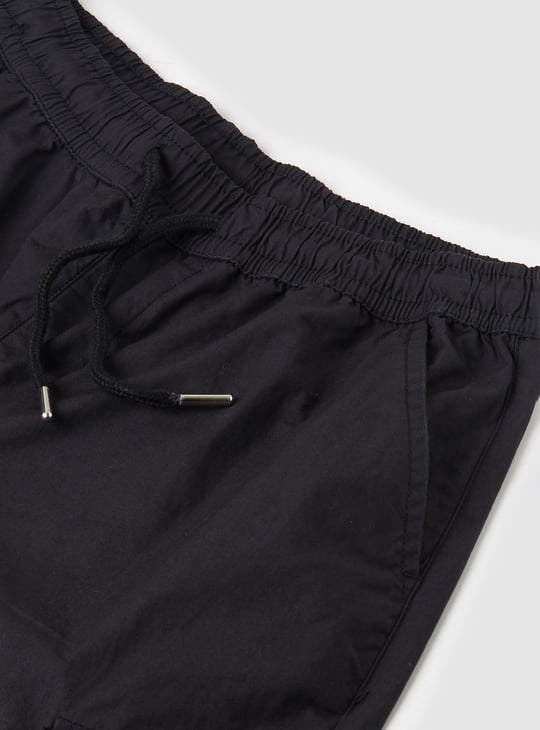 Boys Solid Cargo Parachute Trousers