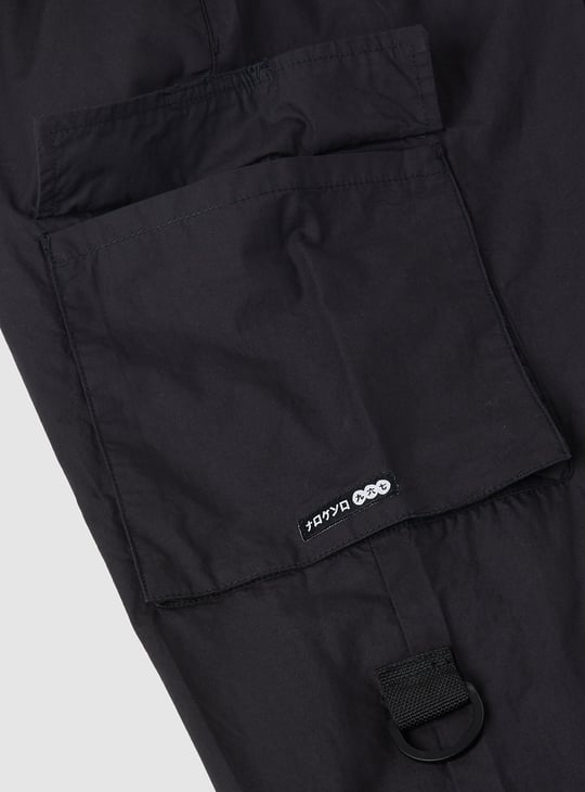 Boys Solid Cargo Parachute Trousers