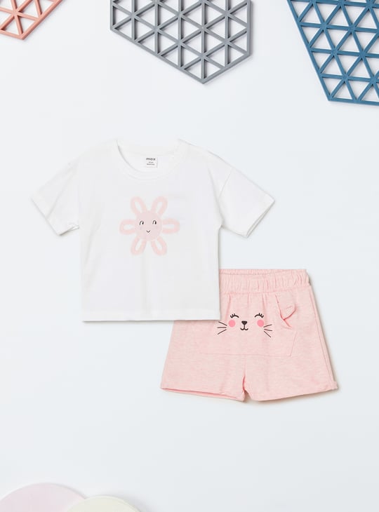 Girls Printed Shorts Set