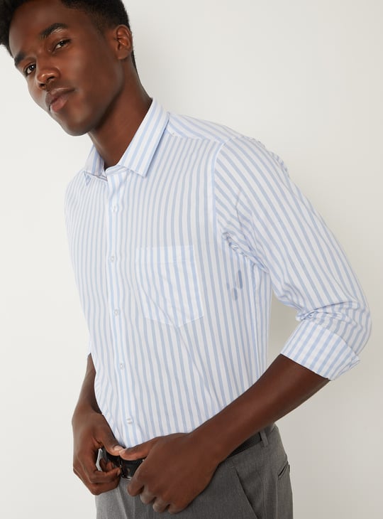 Men Striped Slim Fit Formal Shirt
