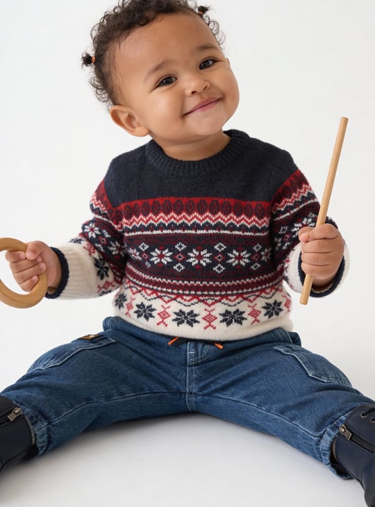 Boys Fair Isle Knitted Sweater