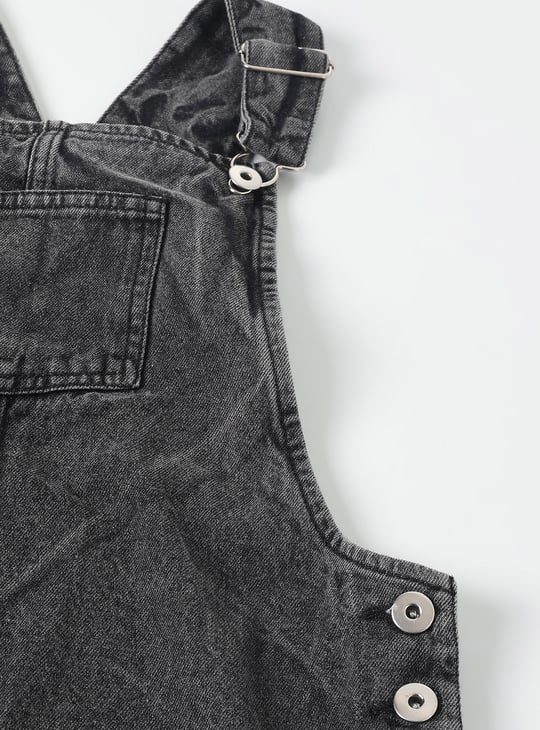 Girls Denim Pinafore Dress with T-shirt