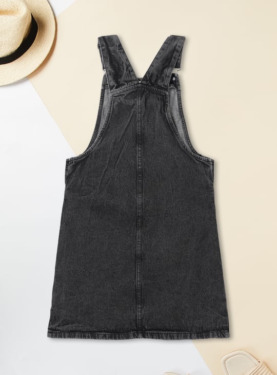 Girls Denim Pinafore Dress with T-shirt