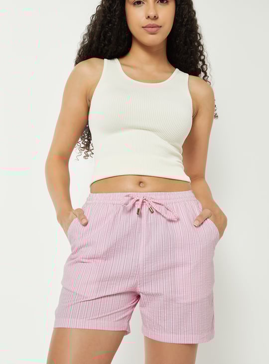 Women Striped Lounge Shorts