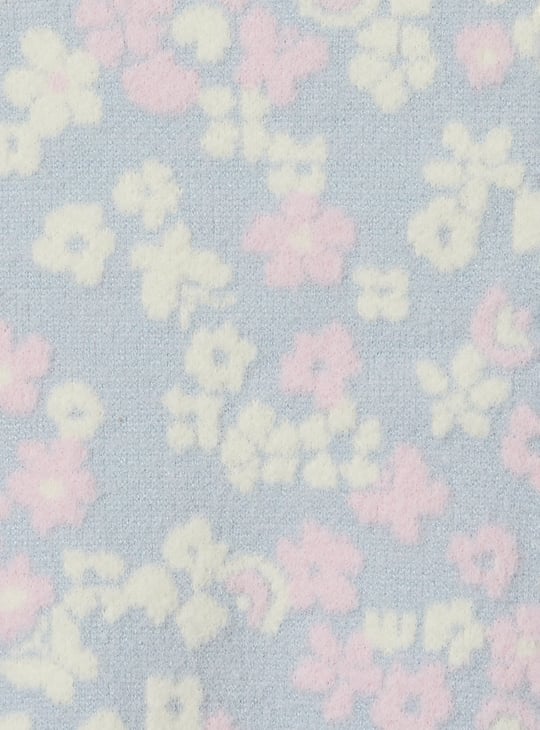 Girls Floral Knit Sweater