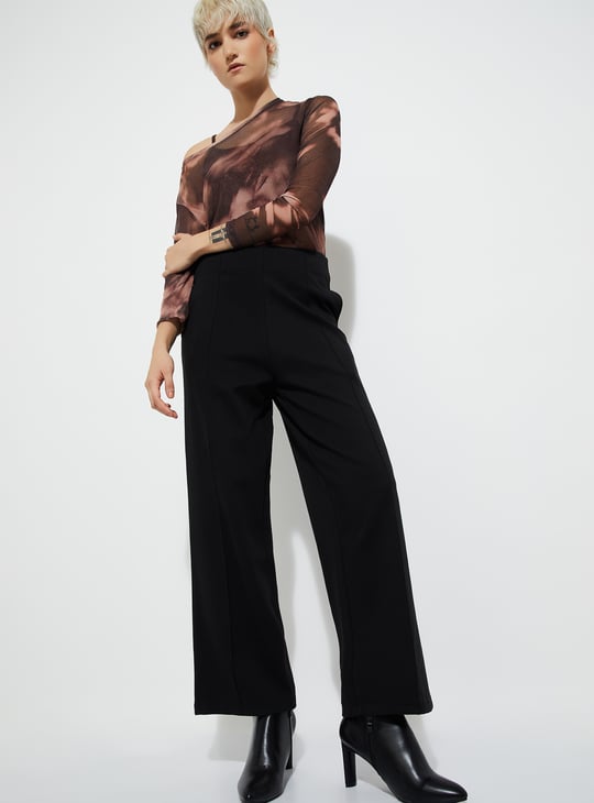 ALAYA F x URB_N Textured Wide Leg Trousers
