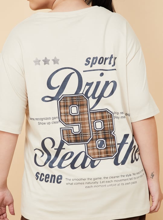 Women Printed Oversized Fit Sports T-shirt