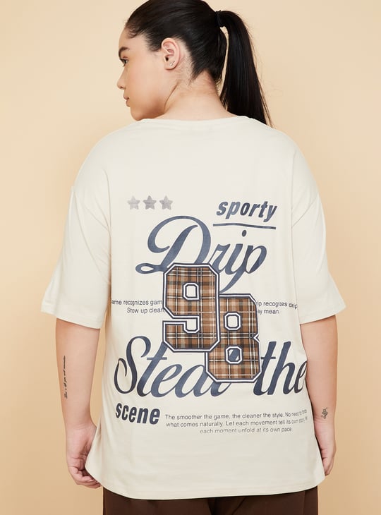Women Printed Oversized Fit Sports T-shirt