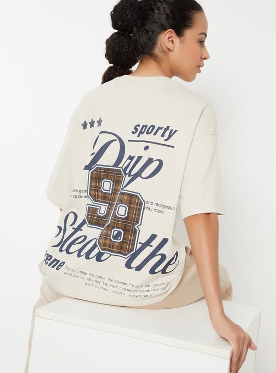 Women Printed Oversized Fit Sports T-shirt