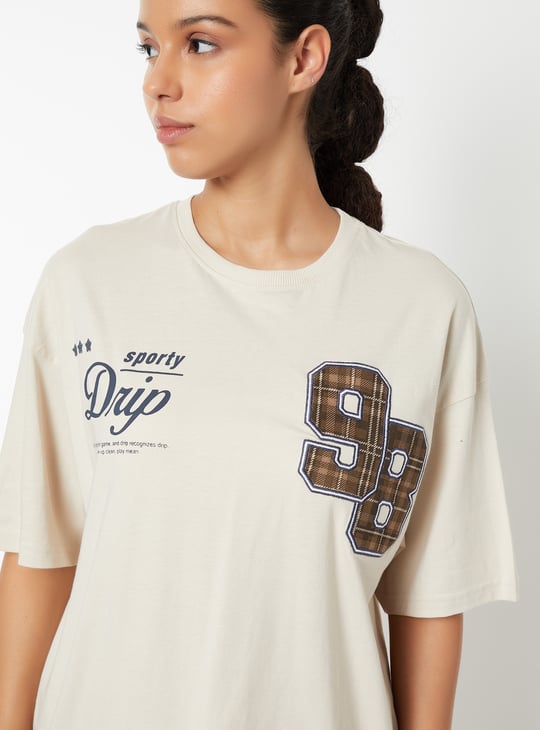 Women Printed Oversized Fit Sports T-shirt