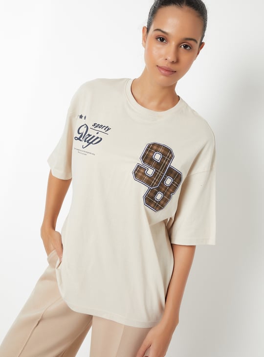 Women Printed Oversized Fit Sports T-shirt