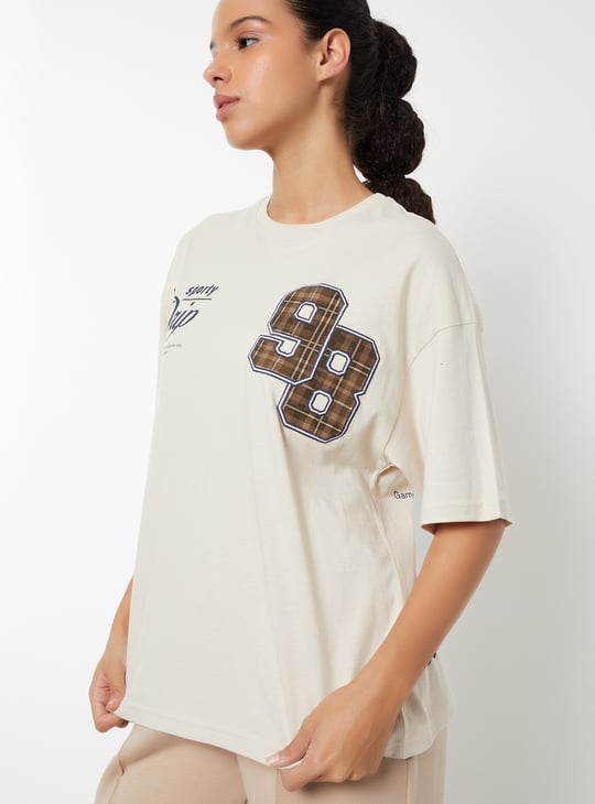 Women Printed Oversized Fit Sports T-shirt