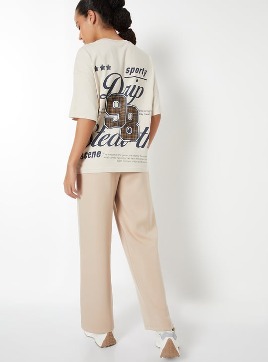 Women Printed Oversized Fit Sports T-shirt