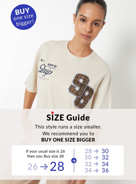 Women Printed Oversized Fit Sports T-shirt