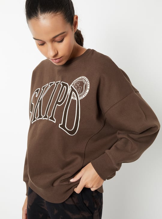 Women Printed Boxy Fit Sweatshirt