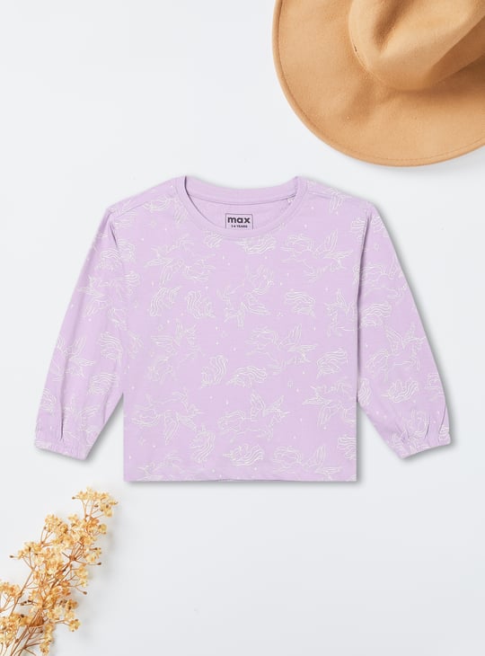 Girls Unicorn Print T-shirt