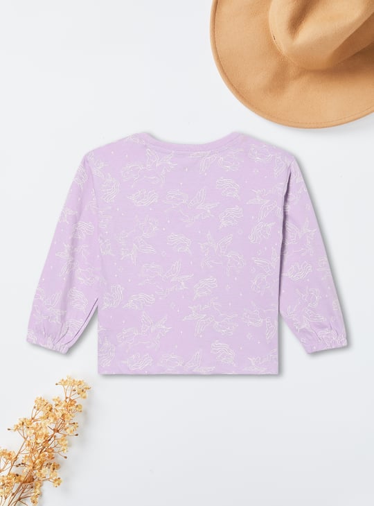Girls Unicorn Print T-shirt