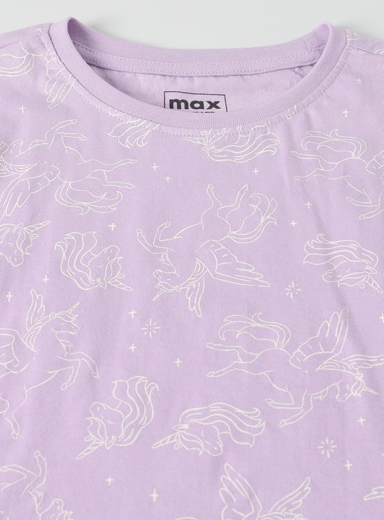 Girls Unicorn Print T-shirt