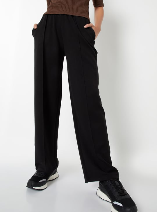 Women Solid Buttersoft Sports Track Pants | Black | Solid