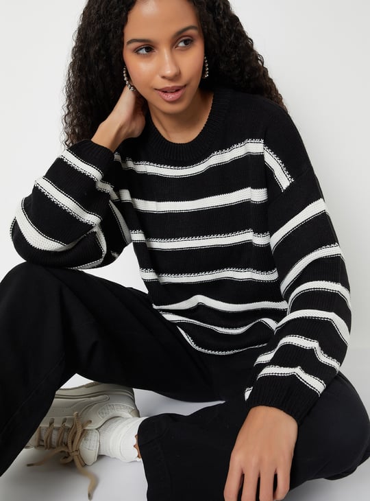 Women Striped Boxy Fit Sweater