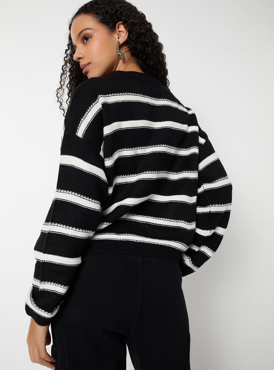 Women Striped Boxy Fit Sweater