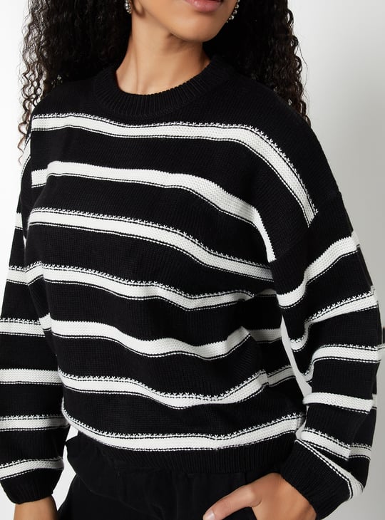 Women Striped Boxy Fit Sweater